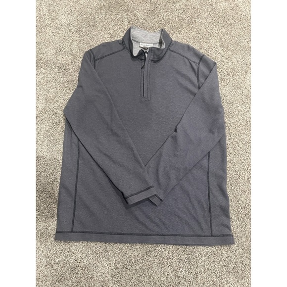 Tommy Bahama Other - Tommy Bahama Mens XLT Reversible Quarter Zip Pullover Gray Herringbone Sweater